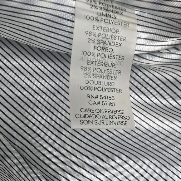 Calvin Klein Textured Open Front Jacket Women Size 18 Button Blazer Navy Blue - Picture 6 of 9